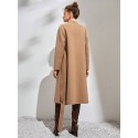 Waterfall Collar Open Front Overcoat