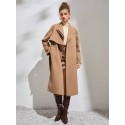 Waterfall Collar Open Front Overcoat