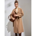 Waterfall Collar Open Front Overcoat