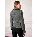 PREMIUM WOOL DOUBLE BREASTED RAW TRIM TWEED OVERCOAT