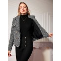 PREMIUM WOOL DOUBLE BREASTED RAW TRIM TWEED OVERCOAT