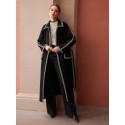 PREMIUM WOOL-BLEND CONTRAST TRIM COAT