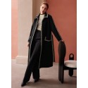 PREMIUM WOOL-BLEND CONTRAST TRIM COAT