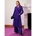 PREMIUM WOOL-BLEND RHINESTONE BROOCH COAT