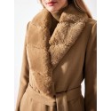 PREMIUM WOOL WATERFALL COLLAR BELTED OVERCOAT