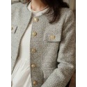 Flap Detail Button Front Tweed Overcoat