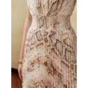 PREMIUM REPTILE SHIRRED WAIST DRESS WITHOUT BELT