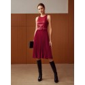 PREMIUM BELTED PLEATED DRESS