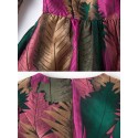 Leaf Print Party Dress