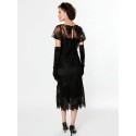 Black Lace & Bow Flapper Dress