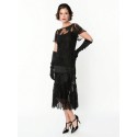 Black Lace & Bow Flapper Dress