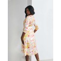 PREMIUM SILK TIE-DYE TWIST MIDI DRESS