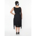 Black Draped Flapper Dress