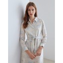 MONET INSPIRED 100% SILK BELTED SHIRT DRESS