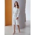 MONET INSPIRED 100% SILK BELTED SHIRT DRESS