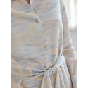 MONET INSPIRED 100% SILK BELTED SHIRT DRESS