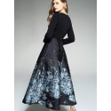 Ladies Heavy Duty Elegant Jacquard Long Dress Skirt (Belt Not Included))