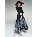 Ladies Heavy Duty Elegant Jacquard Long Dress Skirt (Belt Not Included))