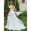 Cold Shoulder Mesh Wedding Dress