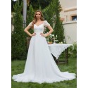 Cold Shoulder Mesh Wedding Dress