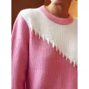  PREMIUM CASHMERE WOOL TWO-TONE SWEATER