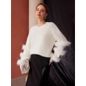 PREMIUM FUZZY SLEEVE SWEATER