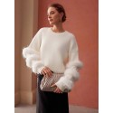 PREMIUM FUZZY SLEEVE SWEATER