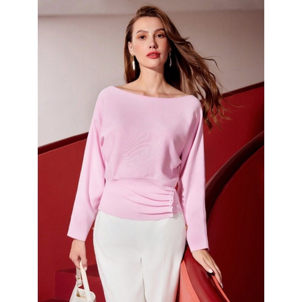 PREMIUM BOAT NECK BATWING SLEEVE SWEATER