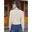 Simple Retro Wool Hollow Knitted Long Sleeve Sweater