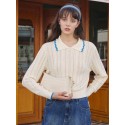 Simple Retro Wool Hollow Knitted Long Sleeve Sweater