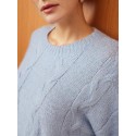  PREMIUM MOHAIR WOOL-BLEND CABLE KNIT SWEATER