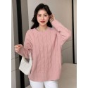 Solid Cable Knit Drop Shoulder Sweater